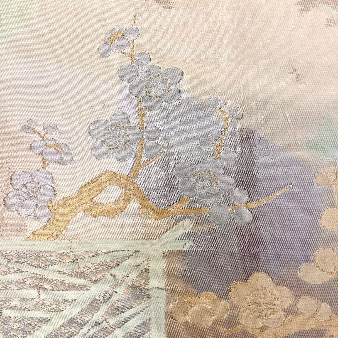 4903# Japanese Vintage Fukuro Obi Belt Kimono Fabric Silk Traditional Untailored