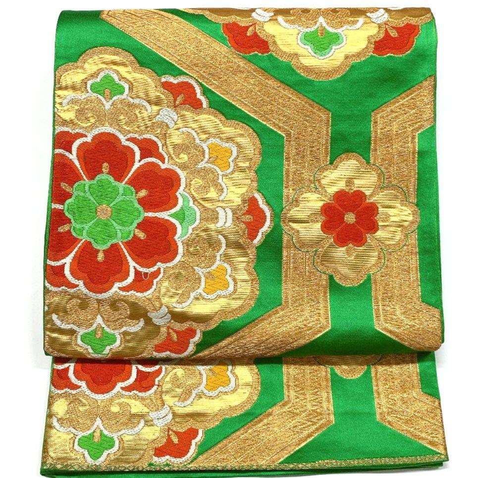 5066# Japanese Vintage Fukuro Obi Belt Kimono Fabric Silk Traditional Untailored