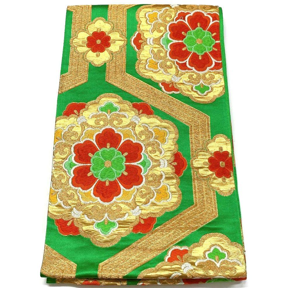5066# Japanese Vintage Fukuro Obi Belt Kimono Fabric Silk Traditional Untailored
