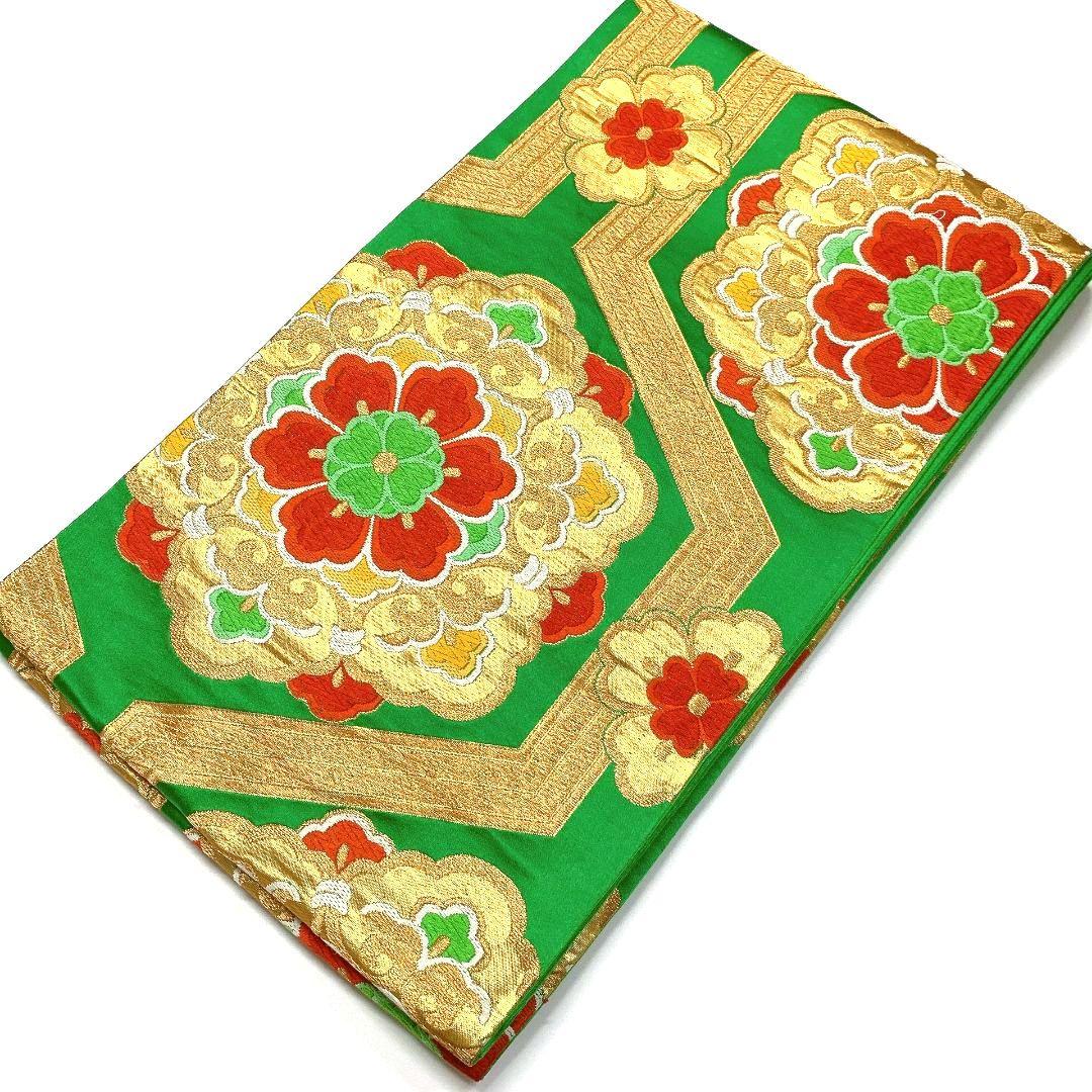 5066# Japanese Vintage Fukuro Obi Belt Kimono Fabric Silk Traditional Untailored