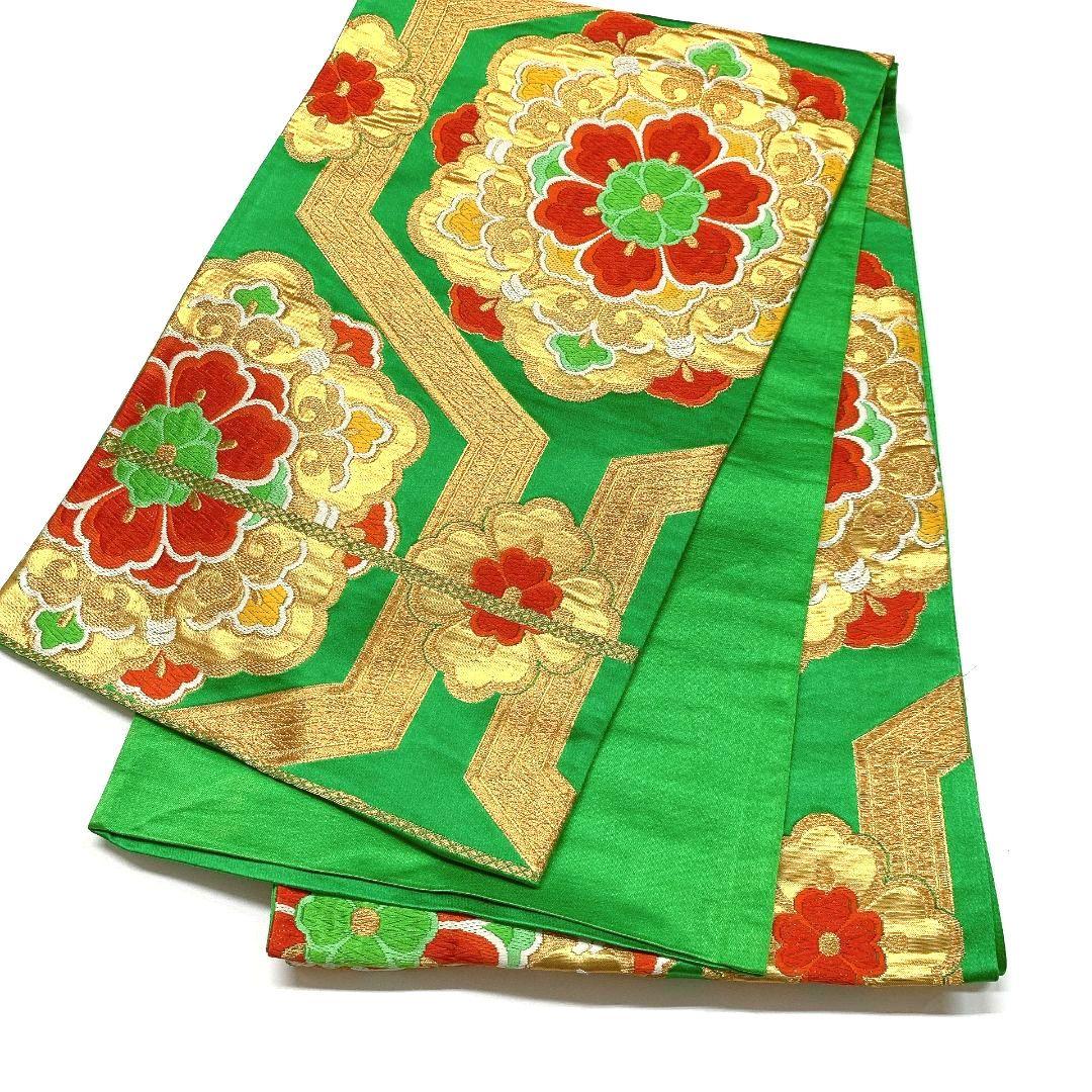 5066# Japanese Vintage Fukuro Obi Belt Kimono Fabric Silk Traditional Untailored