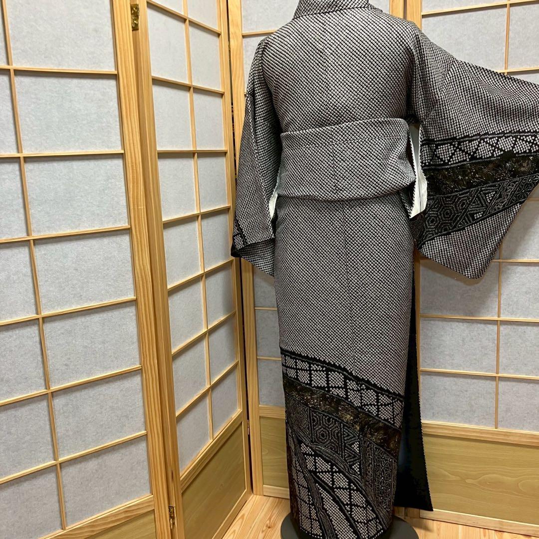 5483# Japanese Kimono Vintage Womens Silk Fabric Robe Kimono only sold Shibori