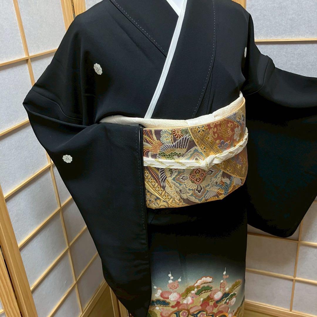 4323# Japanese Tomesode Kimono Vintage Womens Silk Fabric Robe Kimono only sold