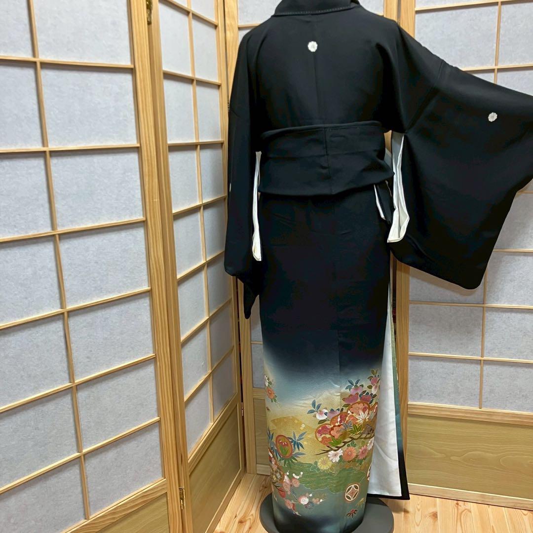 4323# Japanese Tomesode Kimono Vintage Womens Silk Fabric Robe Kimono only sold