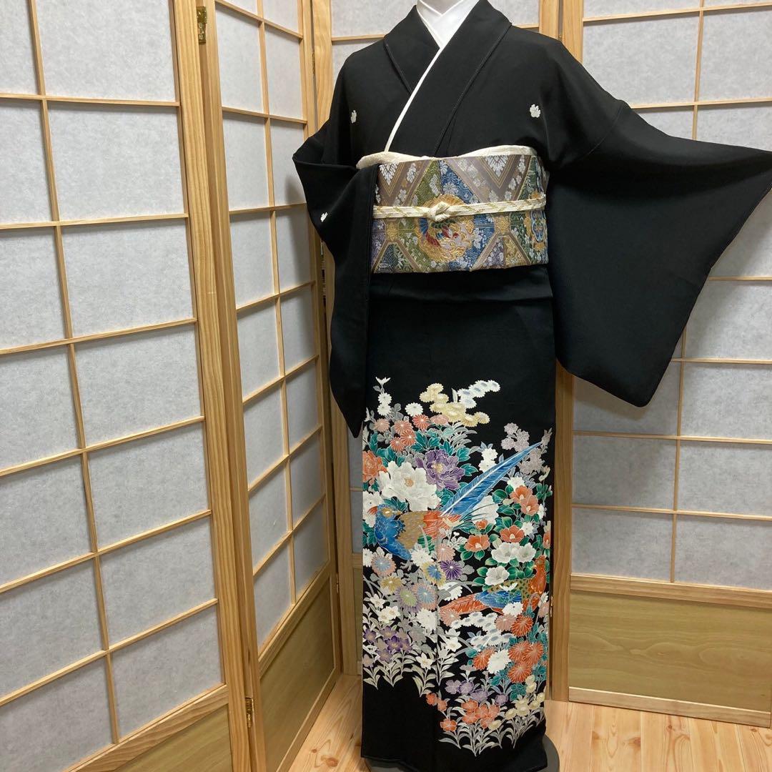 2894# Japanese Tomesode Kimono Vintage Womens Silk Fabric Robe Kimono only sold