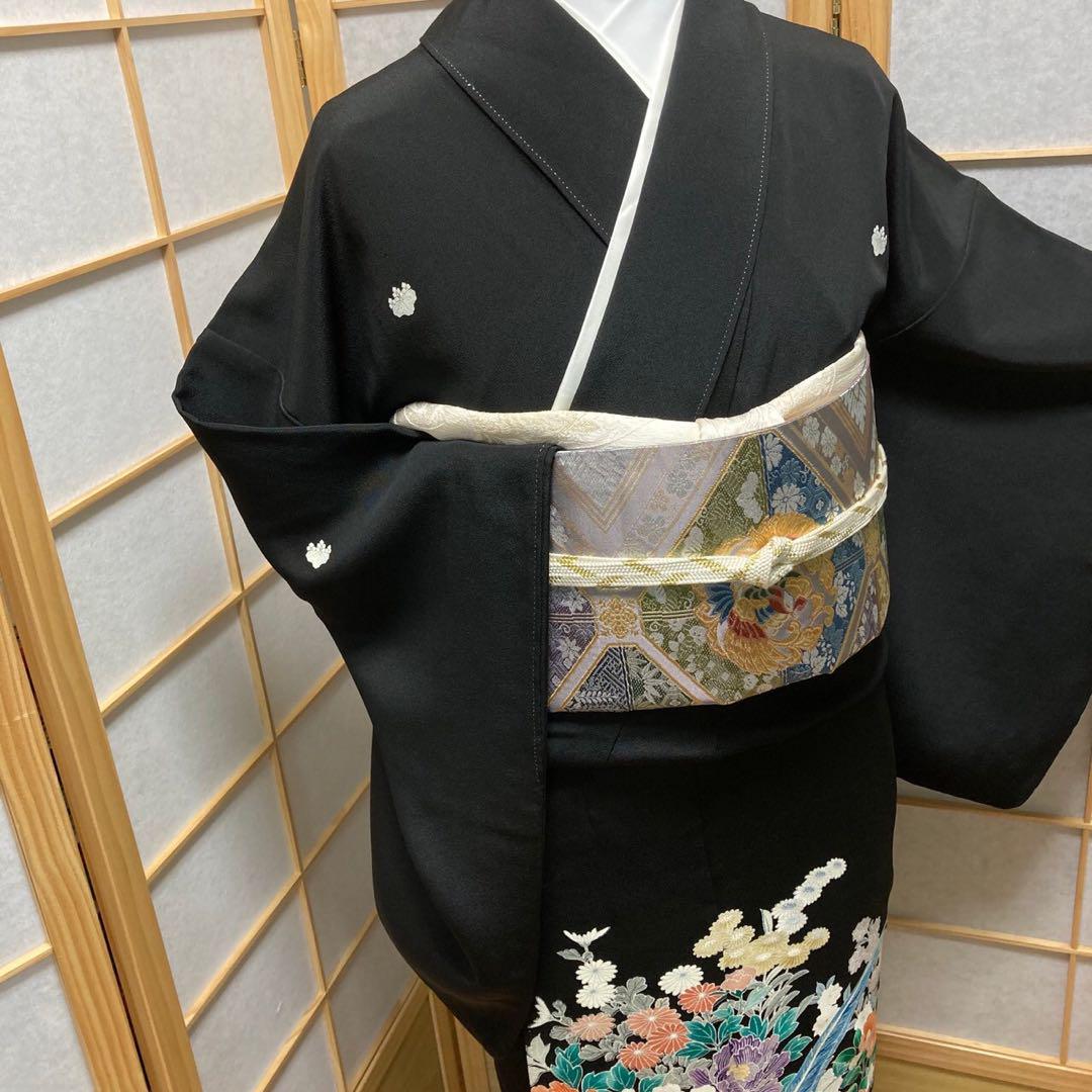 2894# Japanese Tomesode Kimono Vintage Womens Silk Fabric Robe Kimono only sold