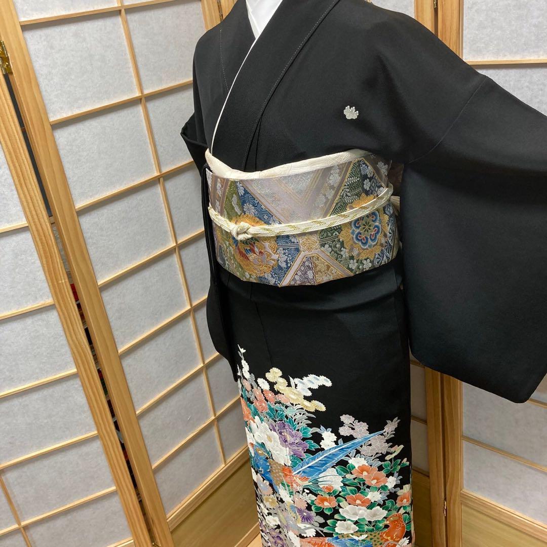 2894# Japanese Tomesode Kimono Vintage Womens Silk Fabric Robe Kimono only sold