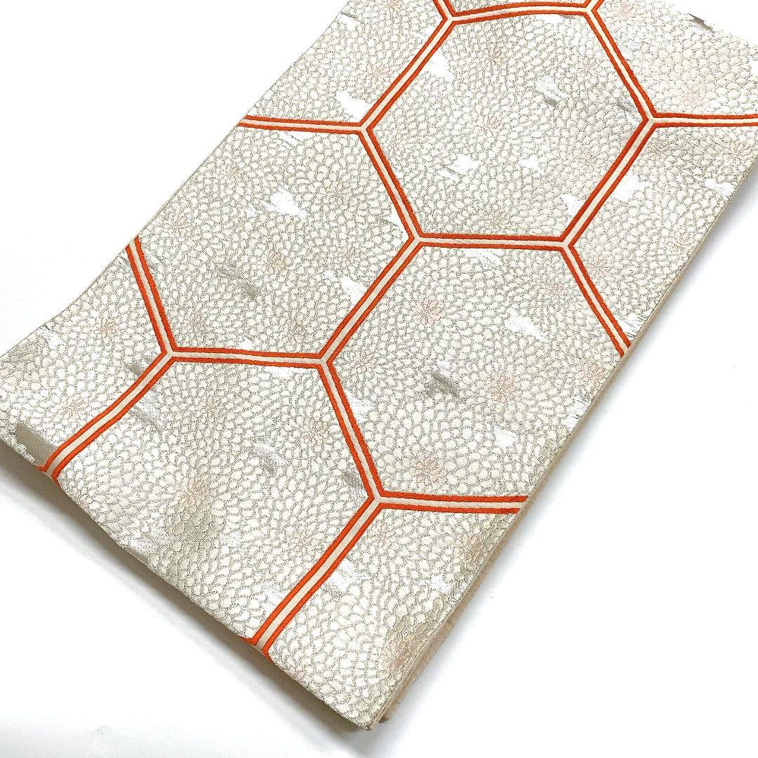 5372# Japanese Vintage Fukuro Obi Belt Kimono Fabric Silk Traditional Embroidery　