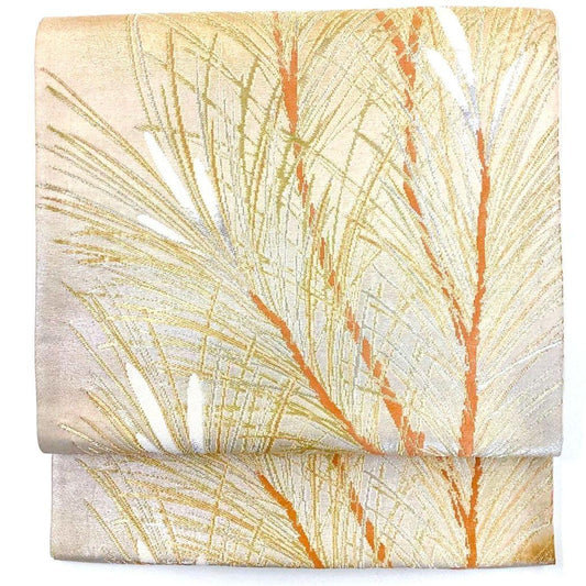 4920# Japanese Vintage Fukuro Obi Belt Kimono Fabric Silk Traditional Gold