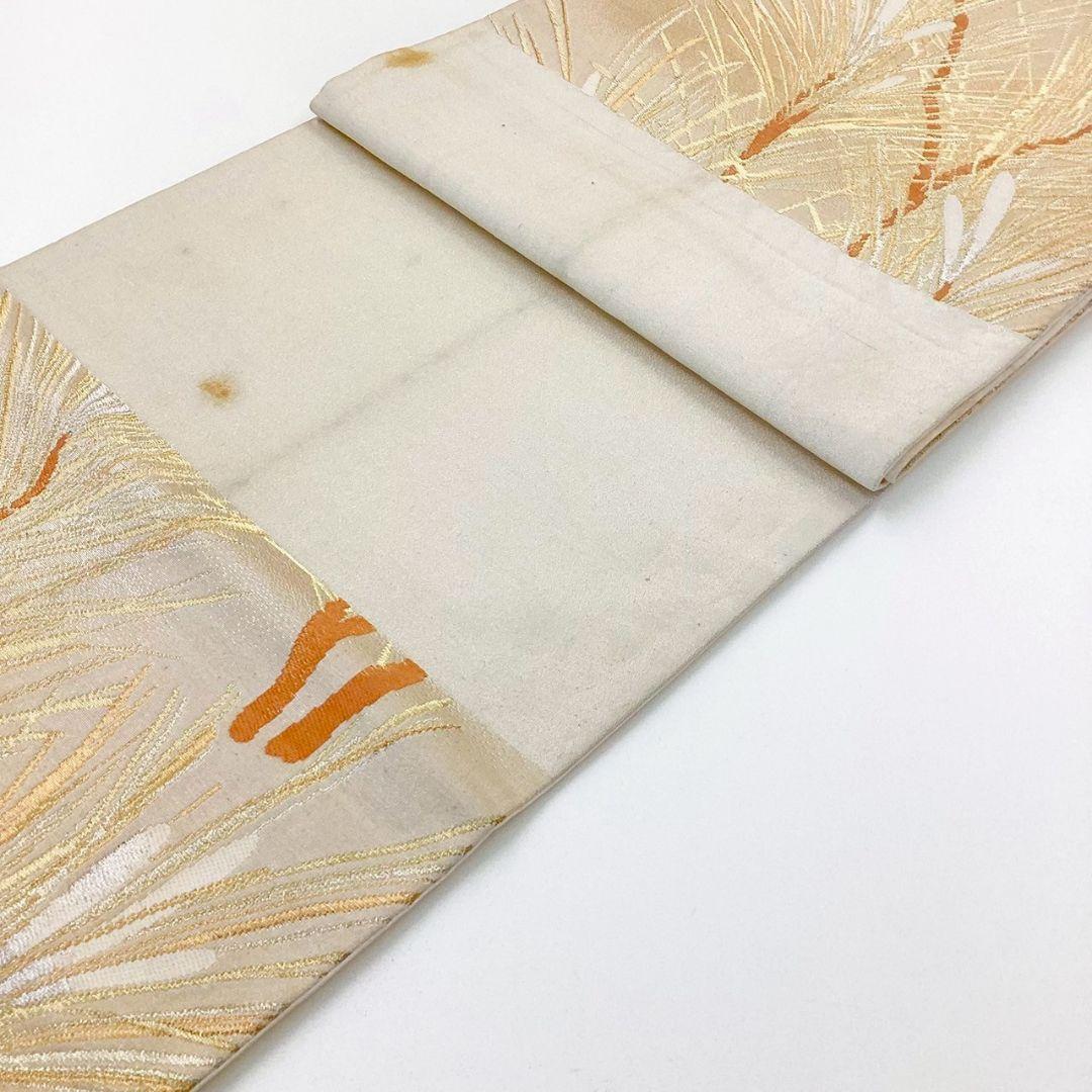 4920# Japanese Vintage Fukuro Obi Belt Kimono Fabric Silk Traditional Gold