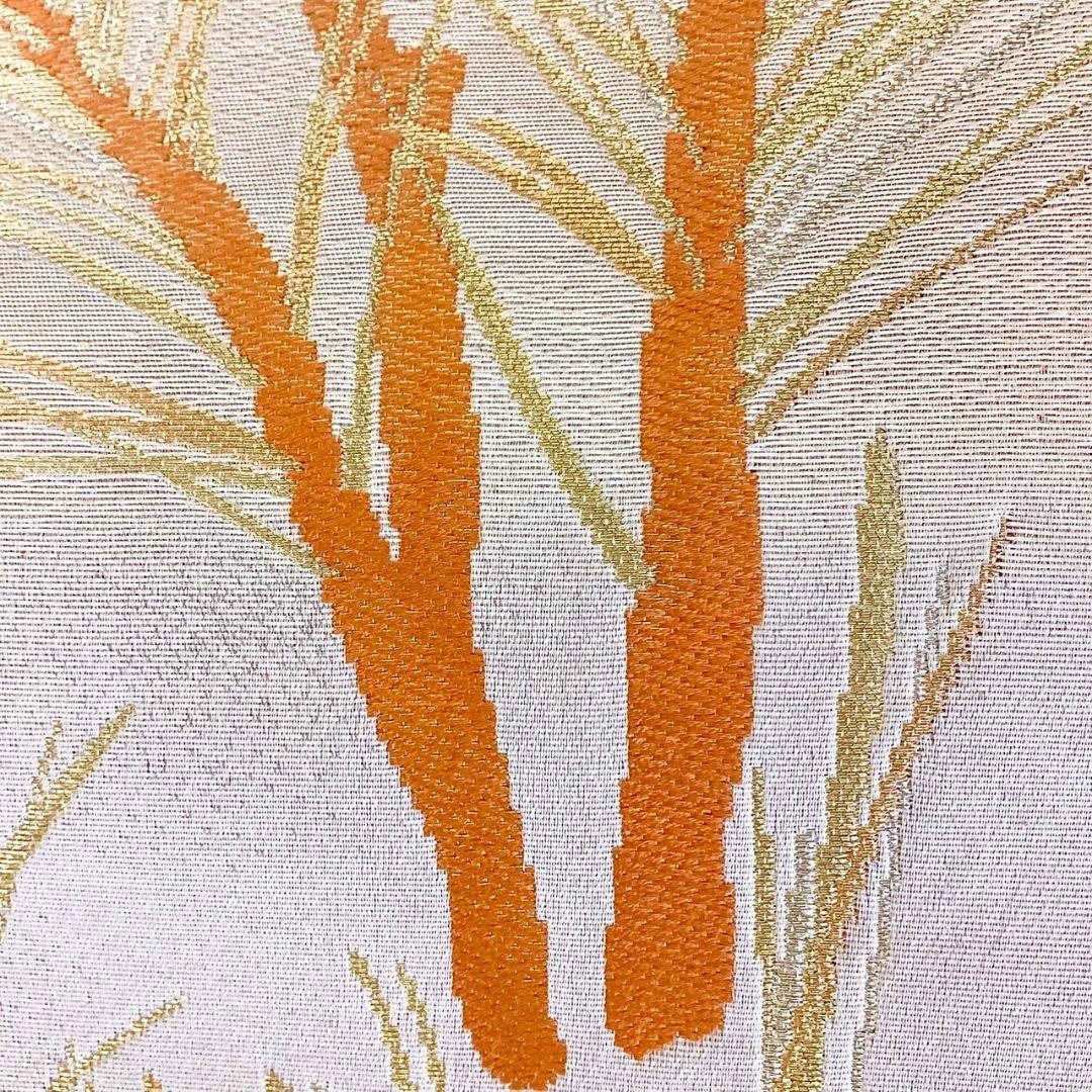 4920# Japanese Vintage Fukuro Obi Belt Kimono Fabric Silk Traditional Gold