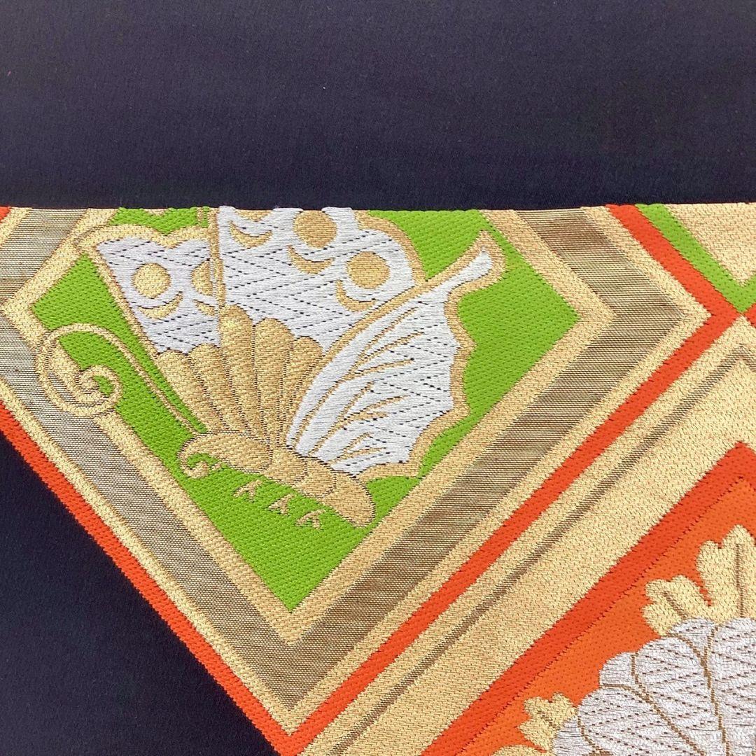 4979# Japanese Vintage Fukuro Obi Belt Kimono Fabric Silk Traditional Black