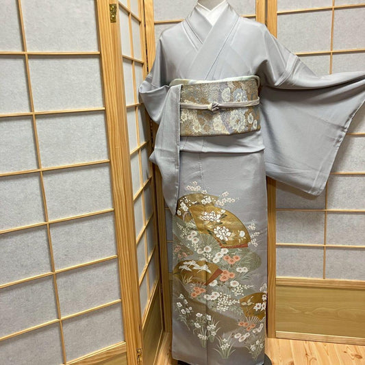 5793# Japanese Tomesode Kimono Vintage Womens Silk Fabric Robe Kimono only sold