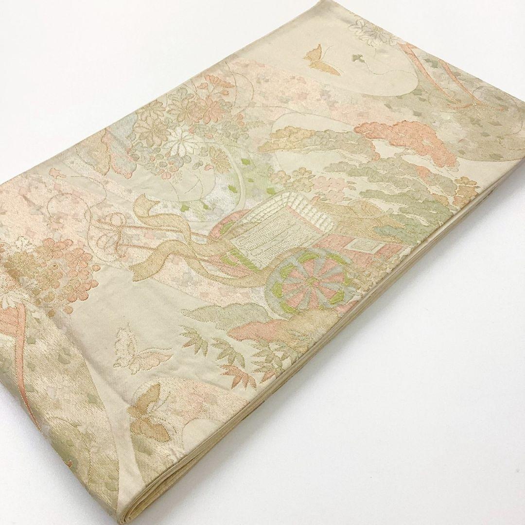 4916# Japanese Vintage Fukuro Obi Belt Kimono Fabric Silk Traditional