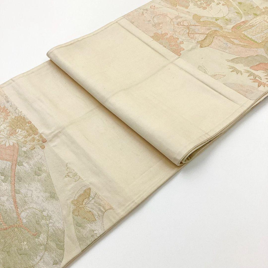 4916# Japanese Vintage Fukuro Obi Belt Kimono Fabric Silk Traditional