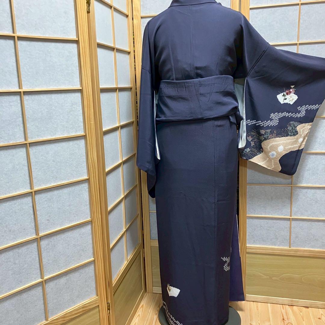 5481# Japanese Kimono Vintage Womens Silk Fabric Robe Kimono only sold Shibori