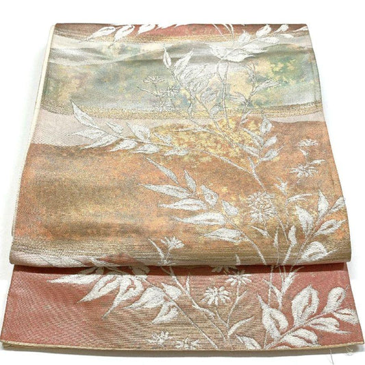 5365# Japanese Vintage Fukuro Obi Belt Kimono Fabric Silk Traditional