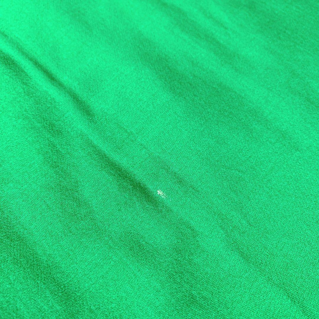 5140# Japanese Vintage Fukuro Obi Belt Kimono Fabric Silk Traditional Green