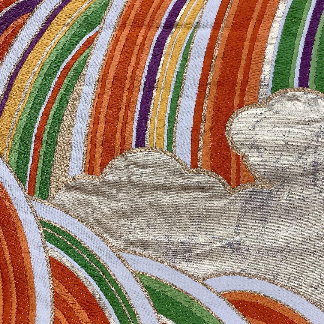 5069# Japanese Vintage Fukuro Obi Belt Kimono Fabric Silk Traditional Embroidery　