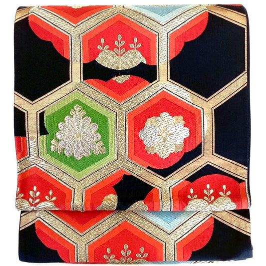 5235# Japanese Vintage Fukuro Obi Belt Kimono Fabric Silk Traditional Untailored