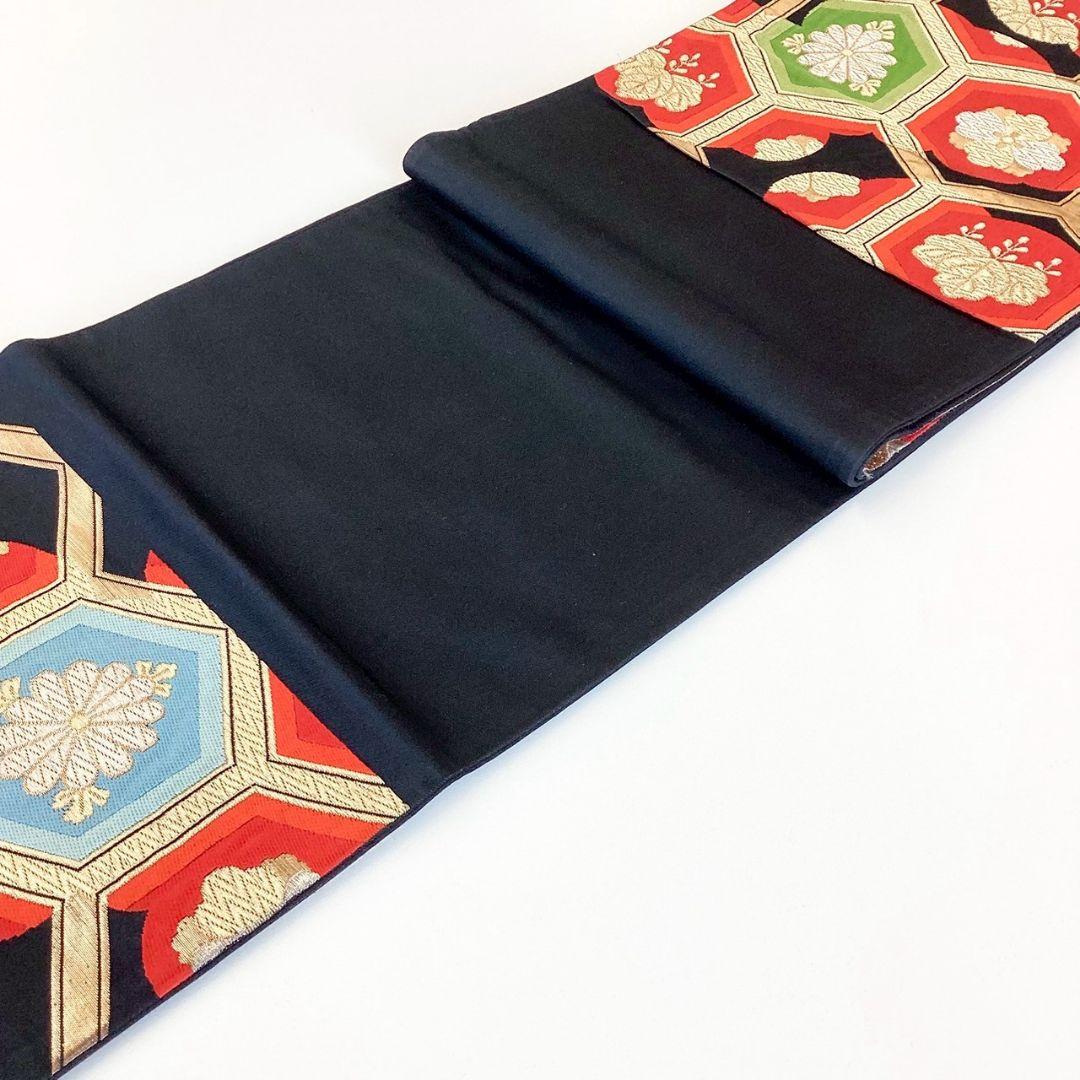 5235# Japanese Vintage Fukuro Obi Belt Kimono Fabric Silk Traditional Untailored
