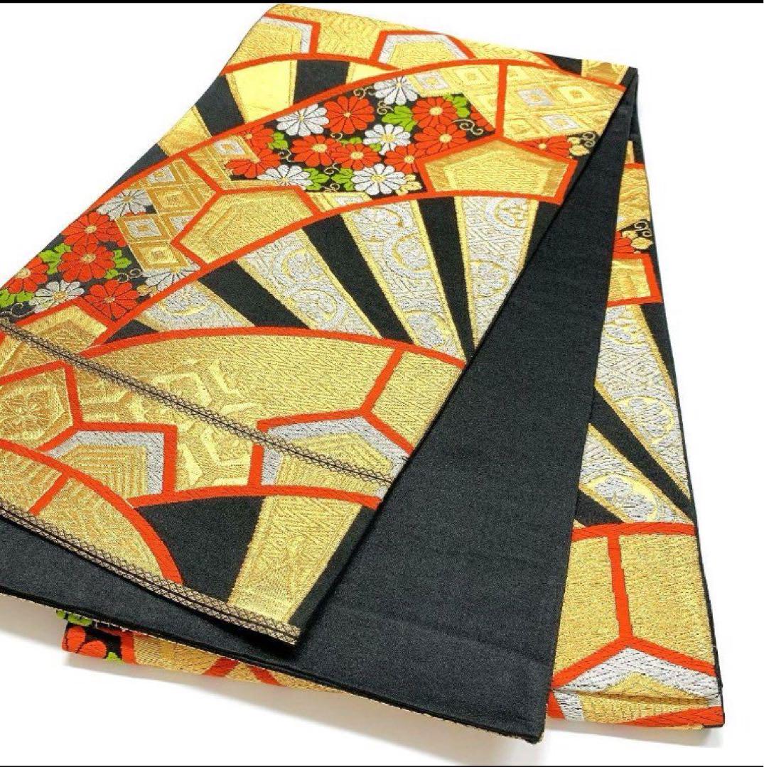 4884# Japanese Vintage Furisode Kimono Obi Obijime Obiage 4-Piece Set Silk Robe