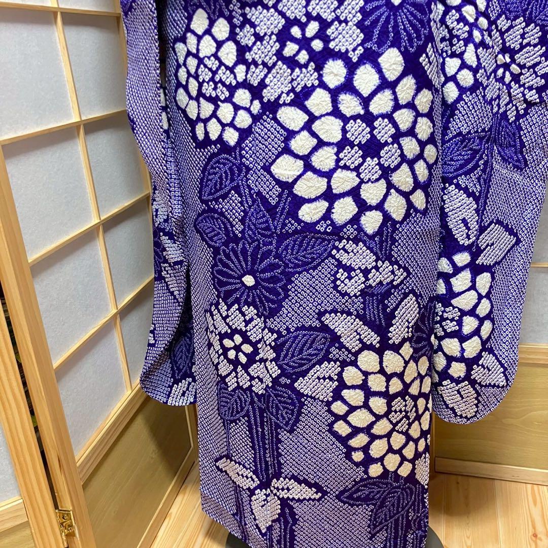 4884# Japanese Vintage Furisode Kimono Obi Obijime Obiage 4-Piece Set Silk Robe