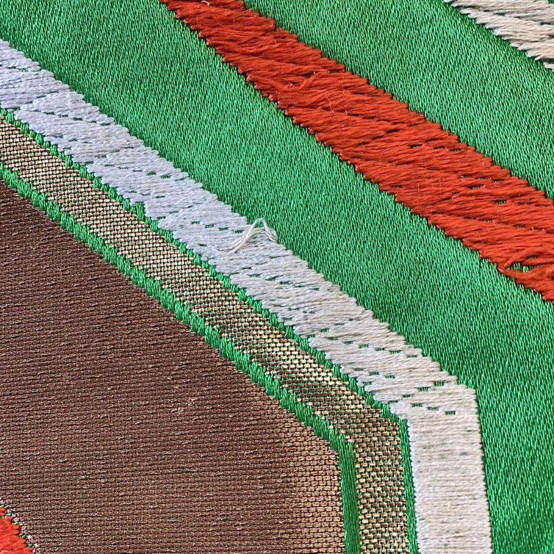 5233# Japanese Vintage Fukuro Obi Belt Kimono Fabric Silk Traditional Embroidery