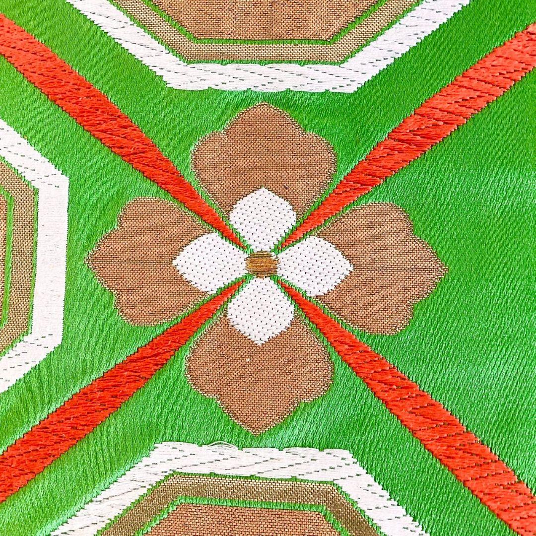 5233# Japanese Vintage Fukuro Obi Belt Kimono Fabric Silk Traditional Embroidery