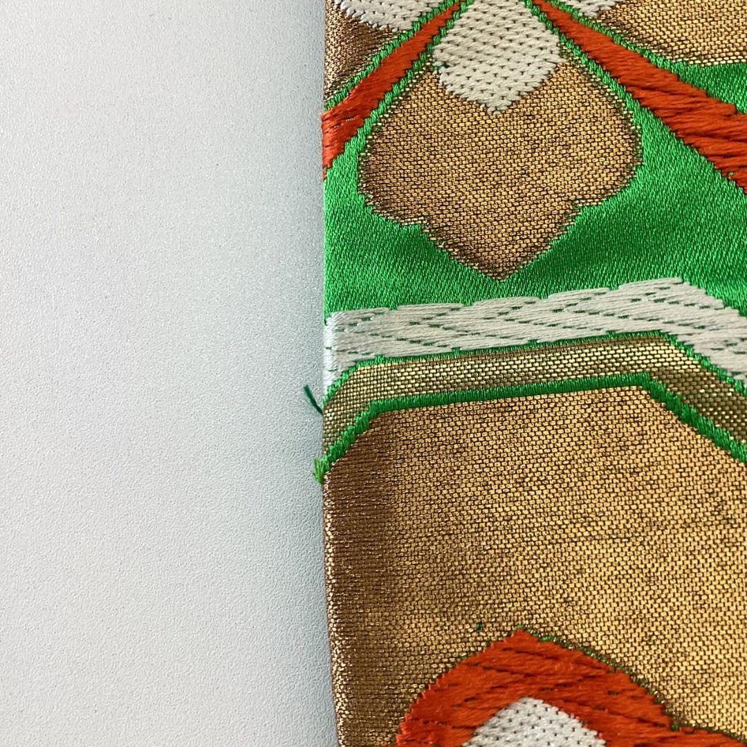 5233# Japanese Vintage Fukuro Obi Belt Kimono Fabric Silk Traditional Embroidery