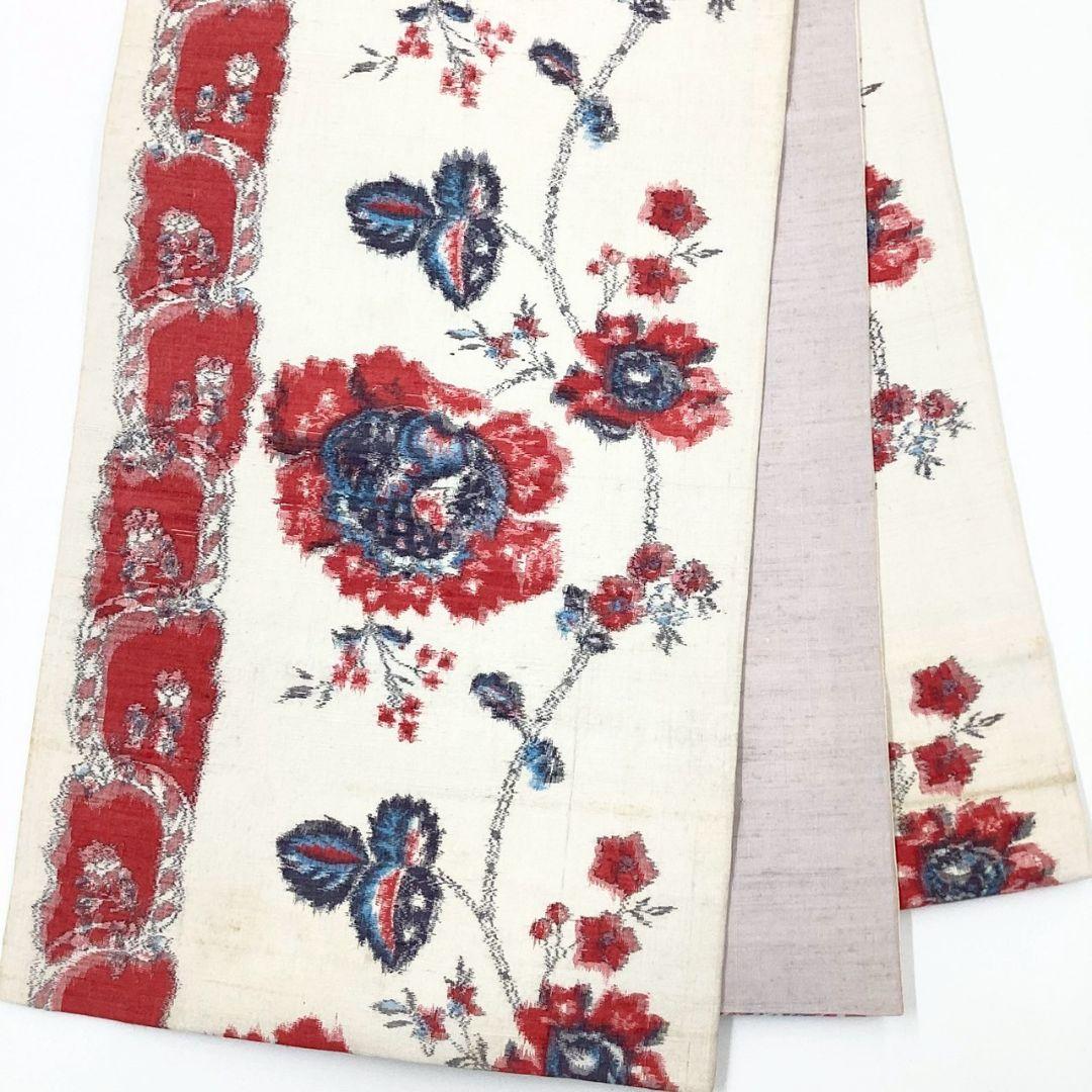 4975# Japanese Vintage Fukuro Obi Belt Kimono Pongee Fabric Silk Traditional 　