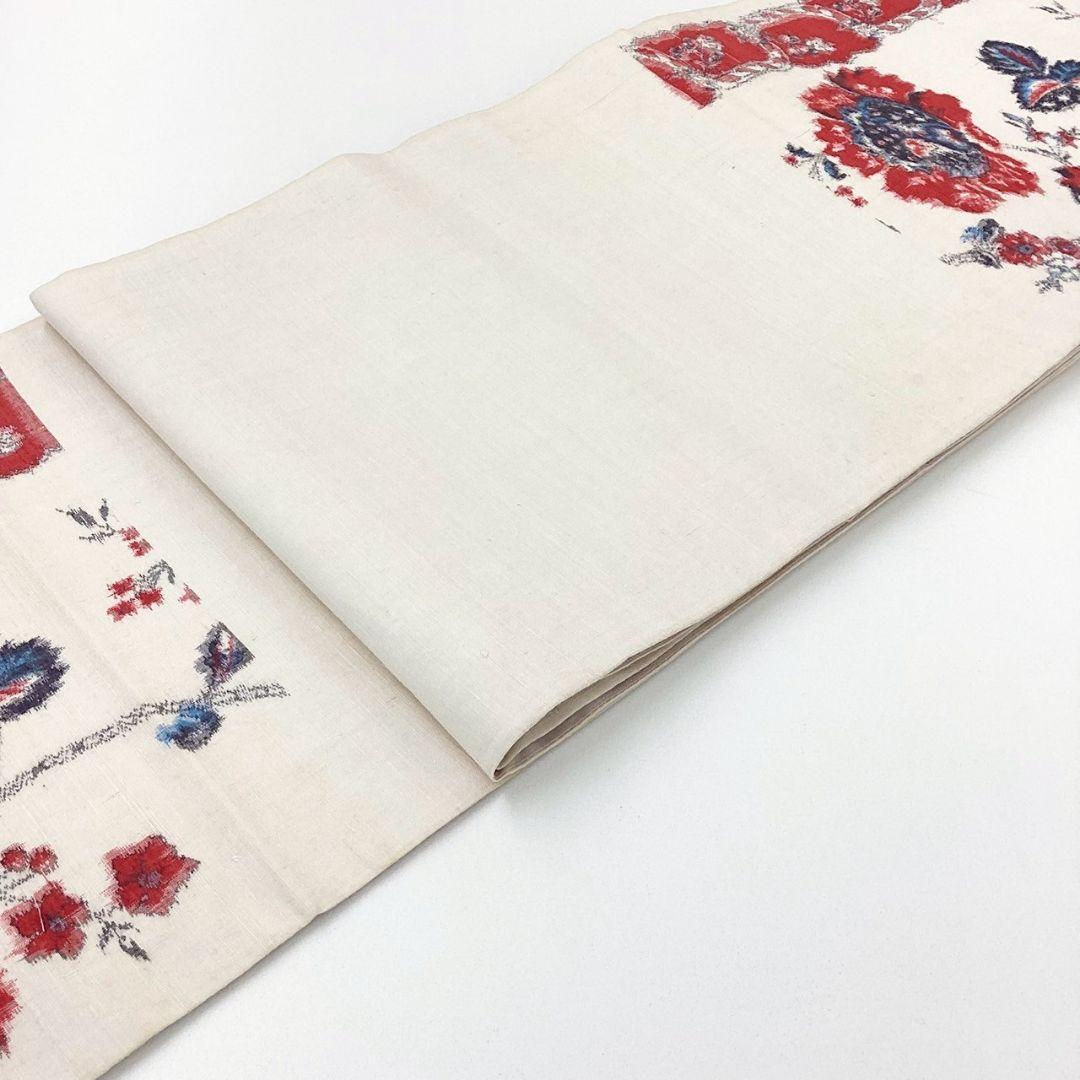 4975# Japanese Vintage Fukuro Obi Belt Kimono Pongee Fabric Silk Traditional 　