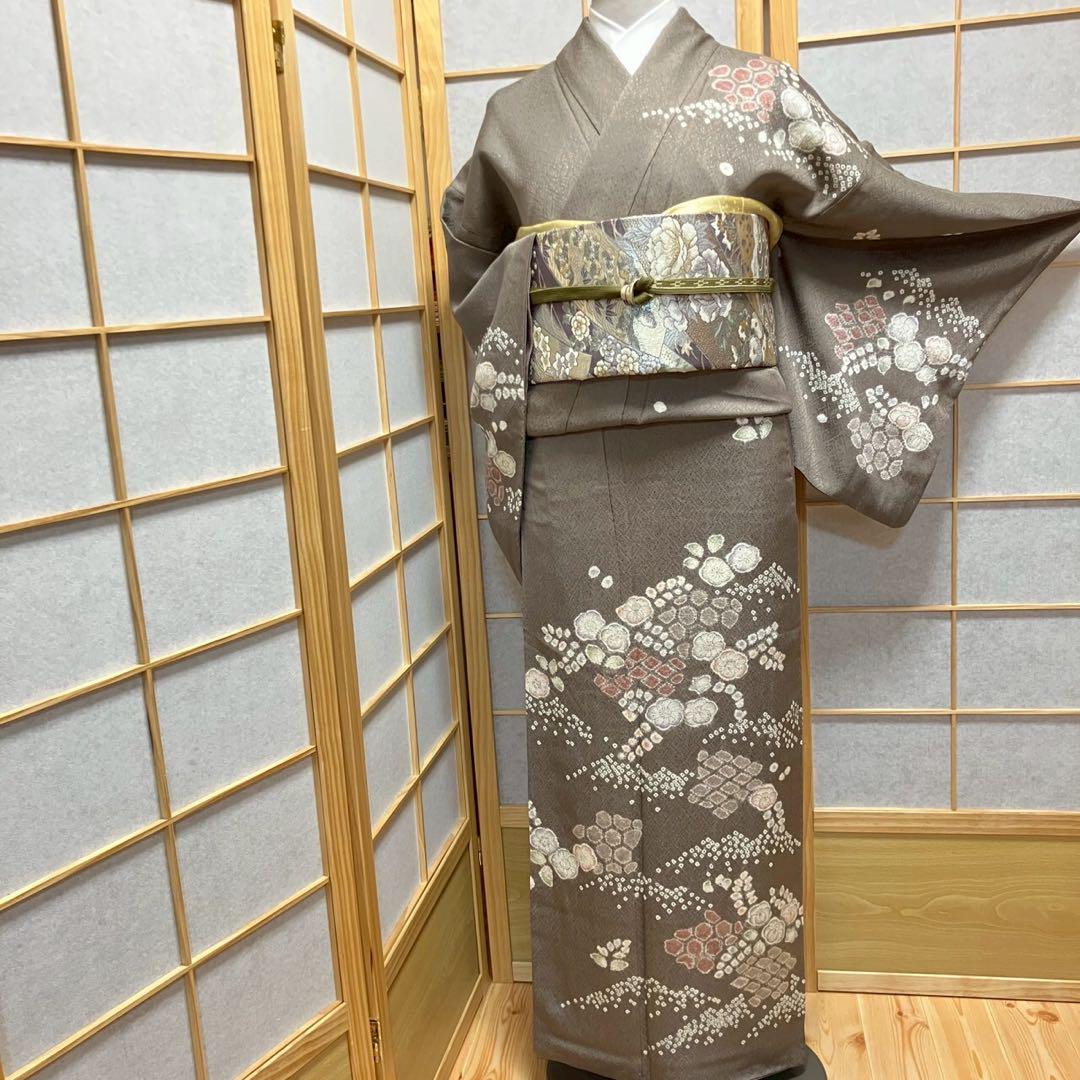 4356# Japanese Kimono Vintage Womens Silk Fabric Robe Kimono only sold Shibori