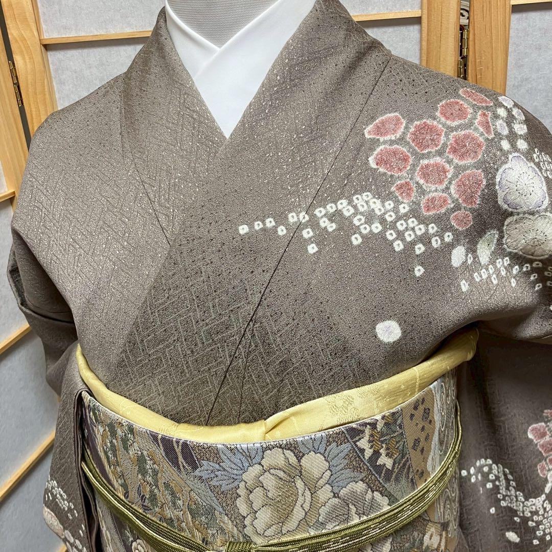 4356# Japanese Kimono Vintage Womens Silk Fabric Robe Kimono only sold Shibori