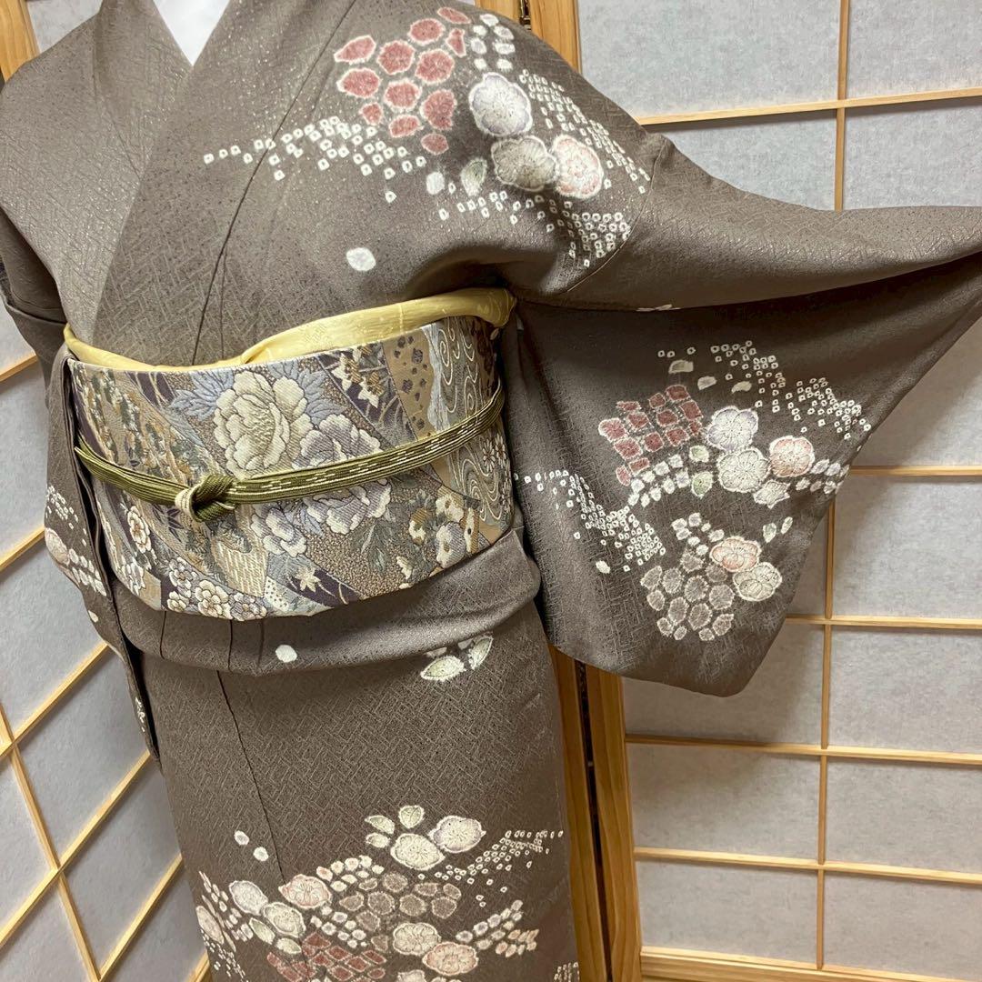 4356# Japanese Kimono Vintage Womens Silk Fabric Robe Kimono only sold Shibori