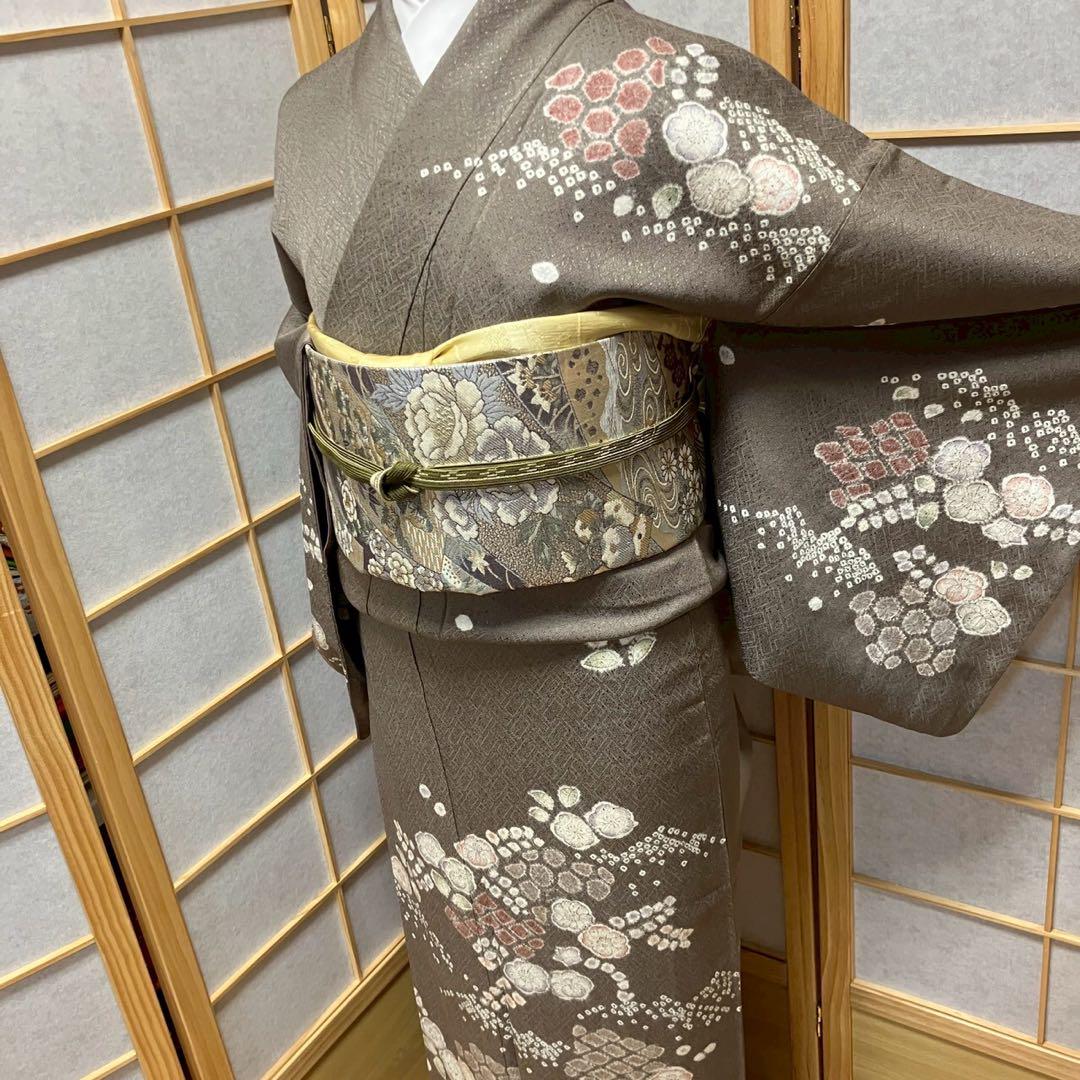 4356# Japanese Kimono Vintage Womens Silk Fabric Robe Kimono only sold Shibori