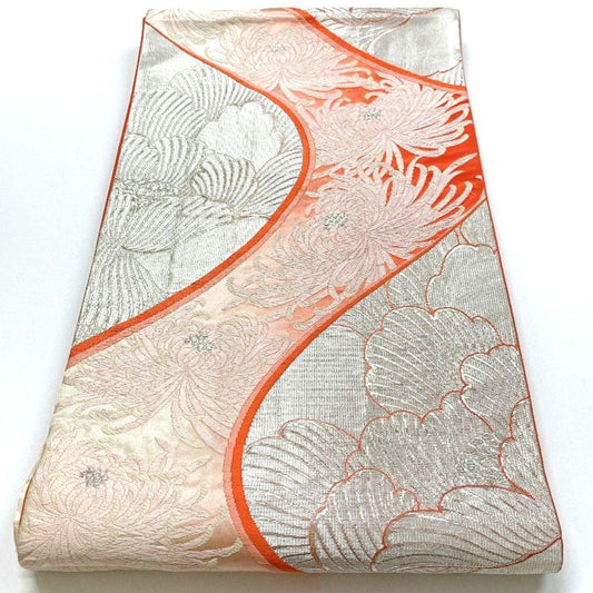 5086# Japanese Vintage Fukuro Obi Belt Kimono Fabric Silk Traditional 　