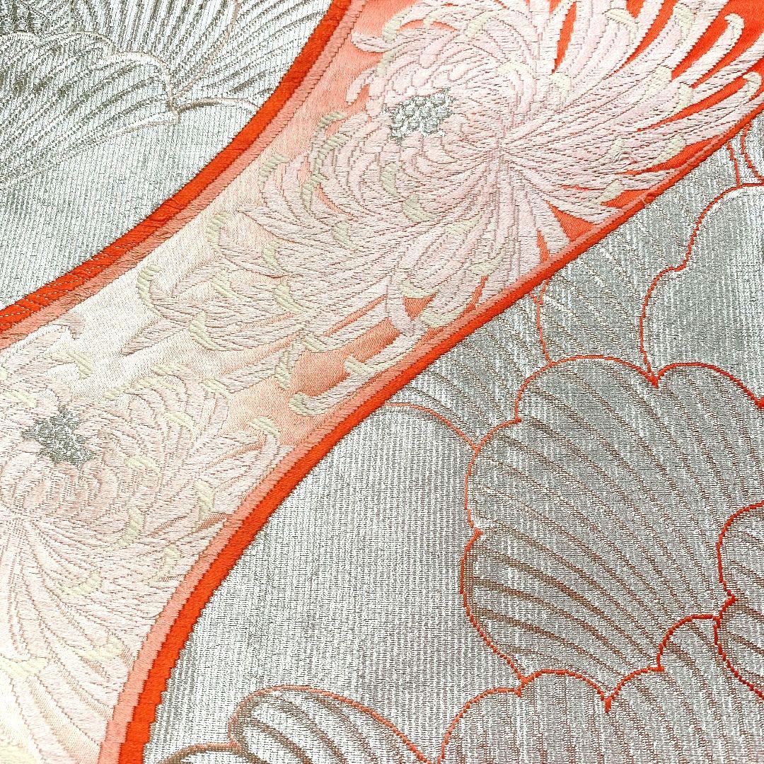 5086# Japanese Vintage Fukuro Obi Belt Kimono Fabric Silk Traditional 　