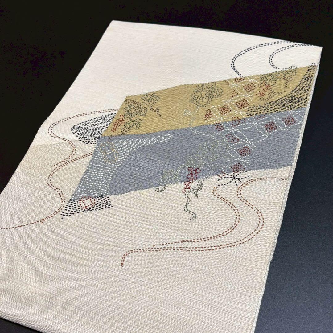 6162# Japanese Vintage Nagoya Obi Belt Kimono Pongee Fabric Silk Traditional