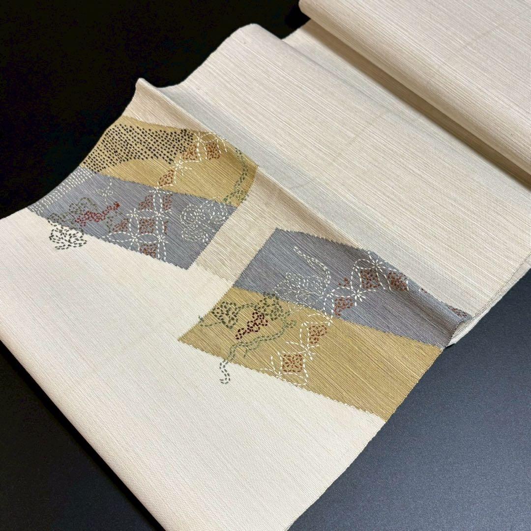 6162# Japanese Vintage Nagoya Obi Belt Kimono Pongee Fabric Silk Traditional