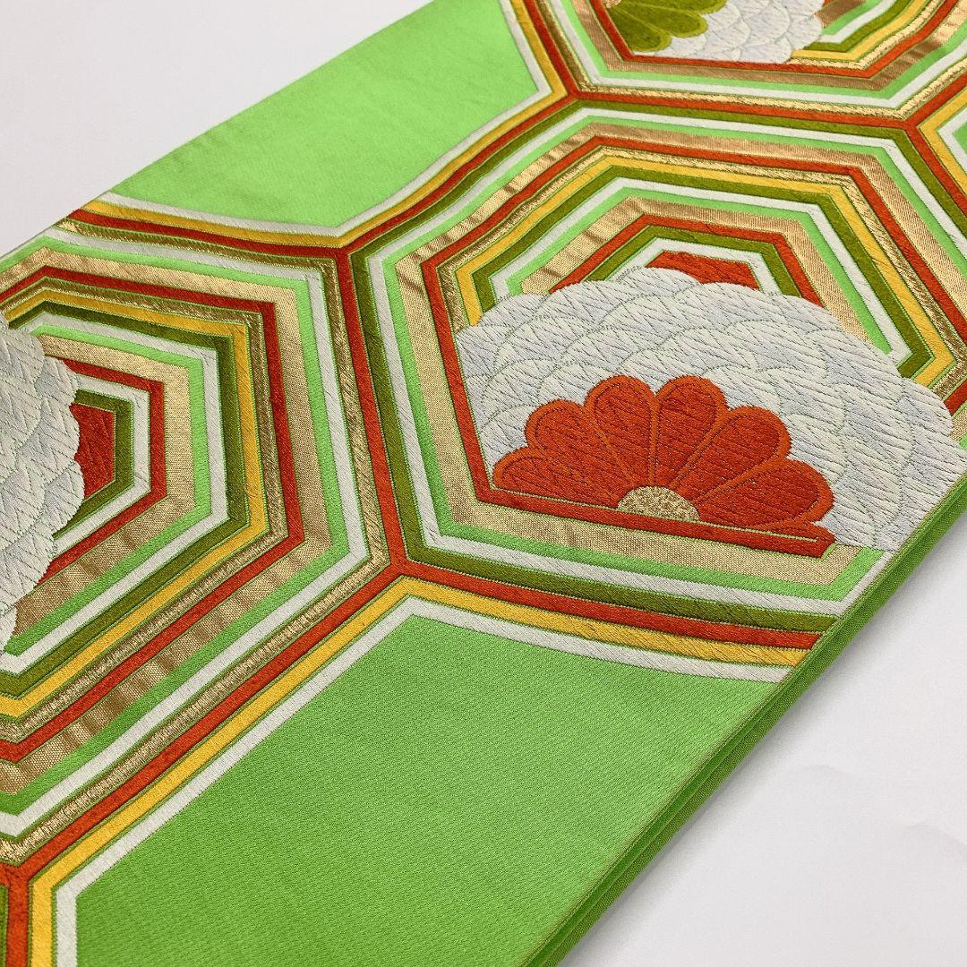 5361# Japanese Vintage Fukuro Obi Belt Kimono Fabric Silk Traditional Embroidery