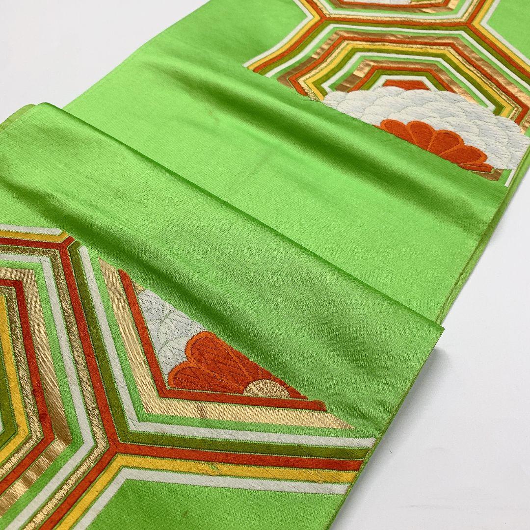 5361# Japanese Vintage Fukuro Obi Belt Kimono Fabric Silk Traditional Embroidery