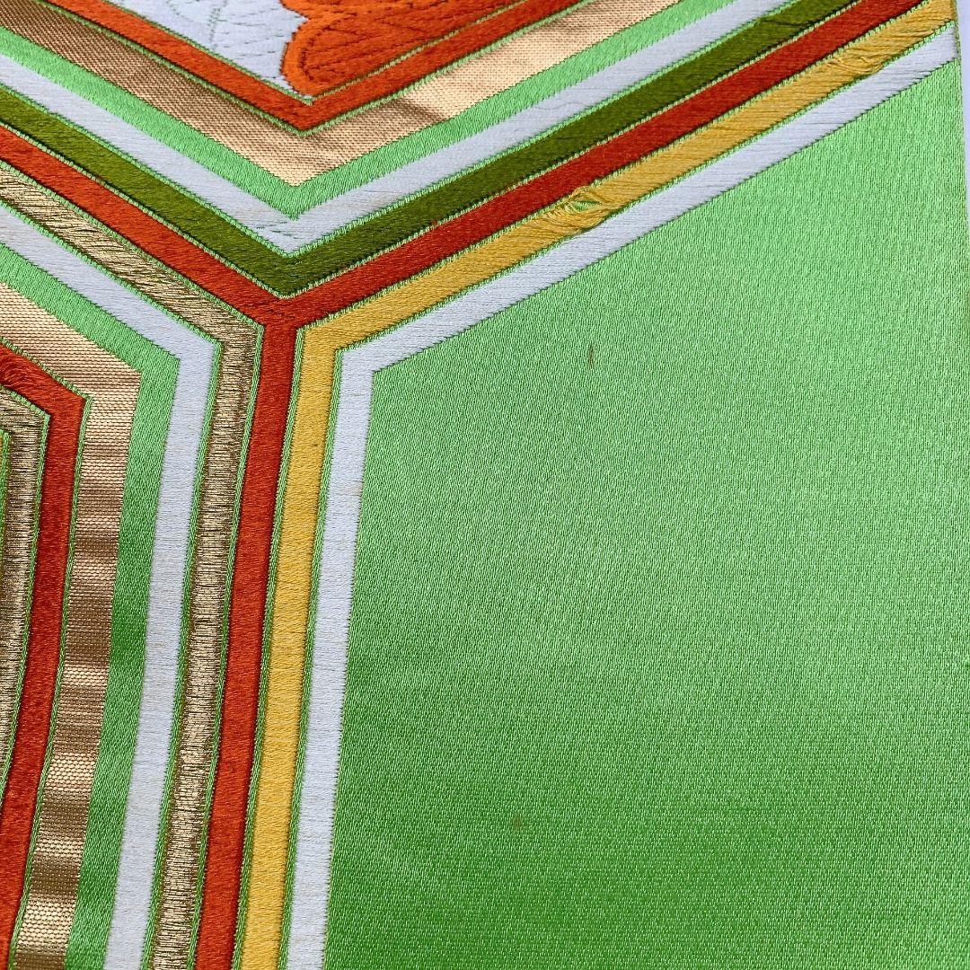 5361# Japanese Vintage Fukuro Obi Belt Kimono Fabric Silk Traditional Embroidery