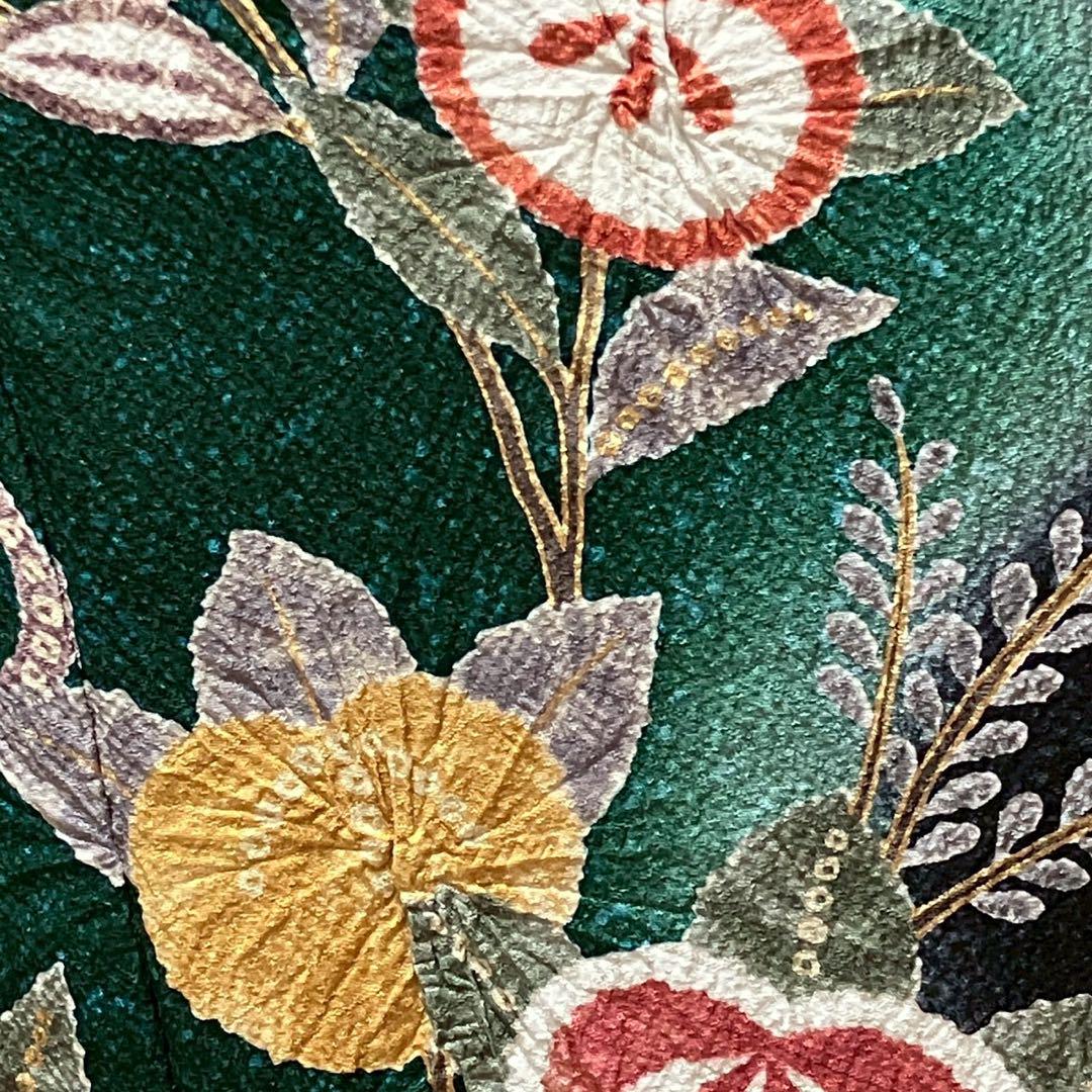 5487# Japanese Vintage Furisode Kimono Obi Obijime Obiage 4-Piece Set Silk Robe