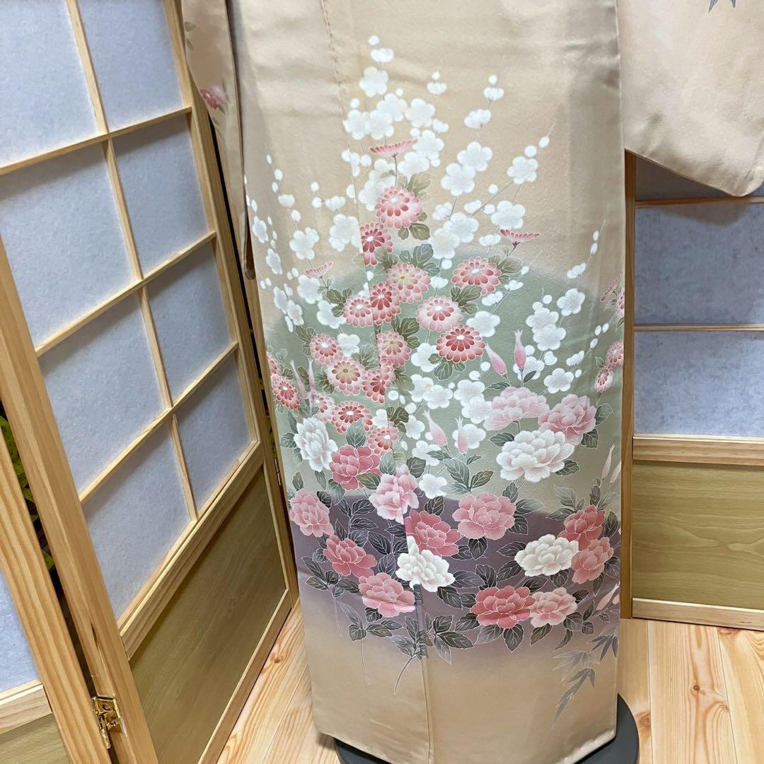 4417# Japanese Kimono Vintage Womens Silk Fabric Robe Kimono only sold