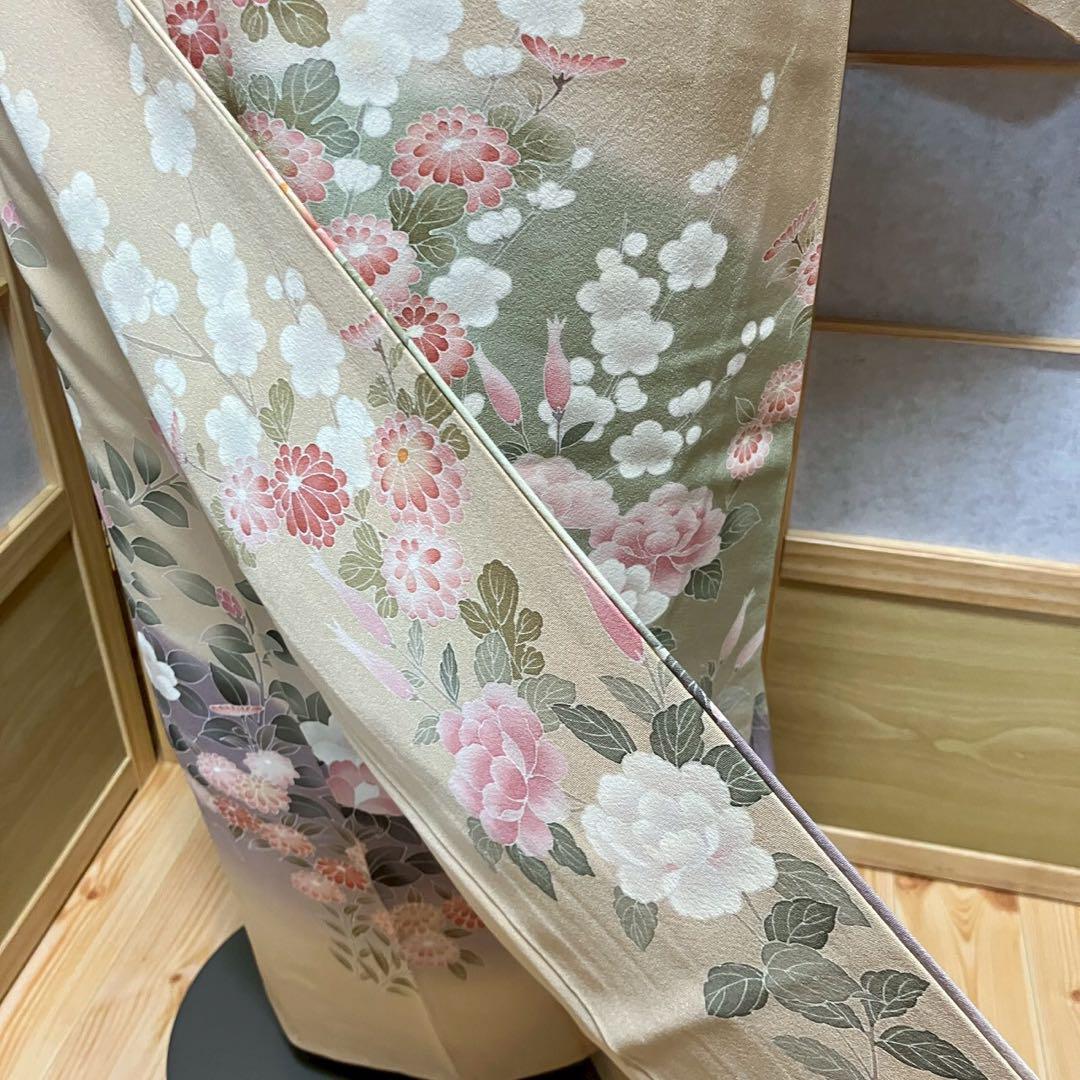 4417# Japanese Kimono Vintage Womens Silk Fabric Robe Kimono only sold