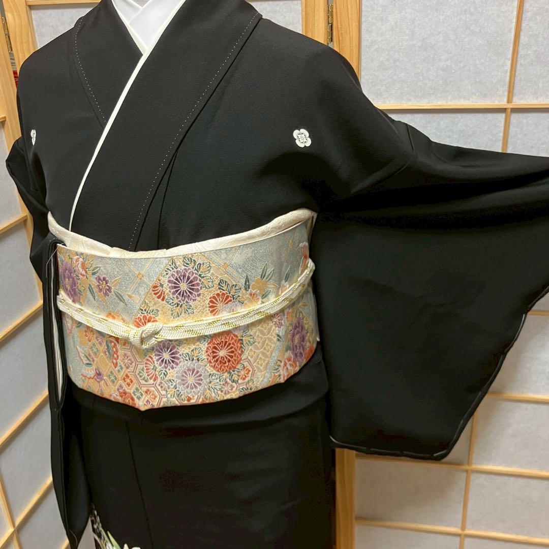 4882# Japanese Tomesode Kimono Vintage Womens Silk Fabric Robe Kimono only sold