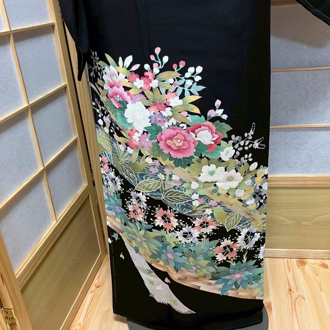 4882# Japanese Tomesode Kimono Vintage Womens Silk Fabric Robe Kimono only sold