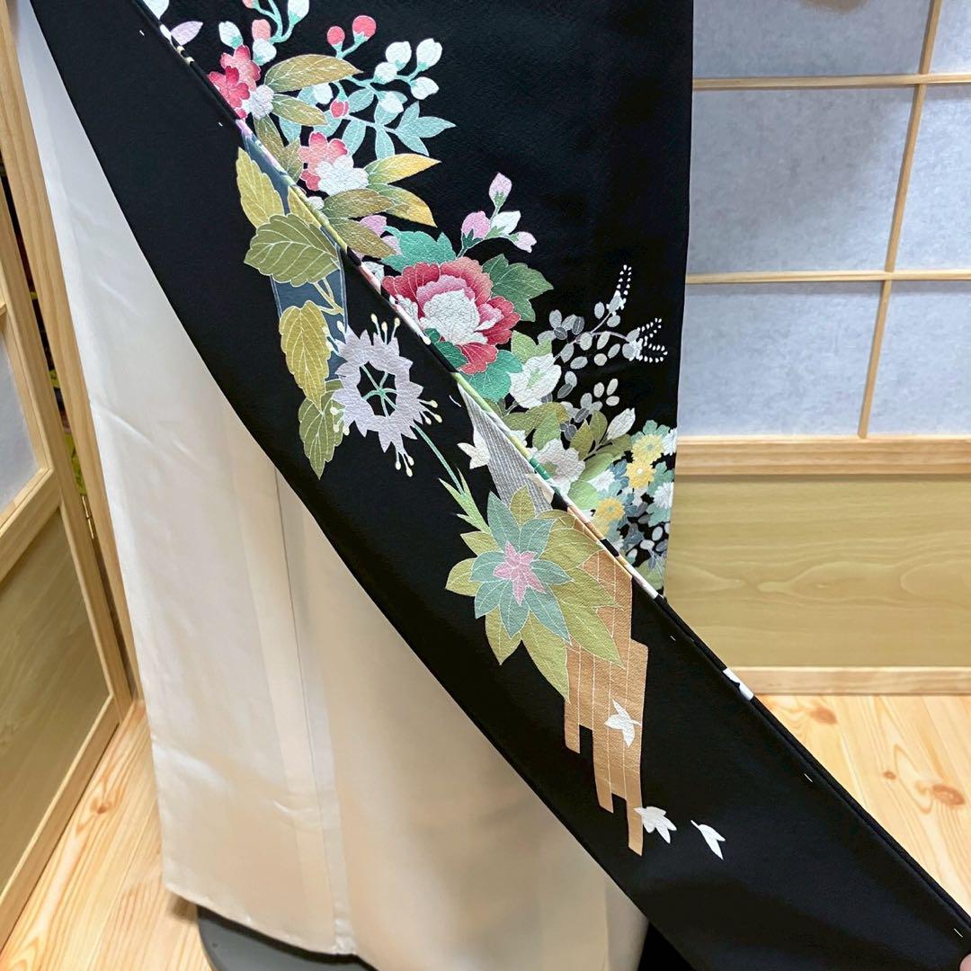 4882# Japanese Tomesode Kimono Vintage Womens Silk Fabric Robe Kimono only sold
