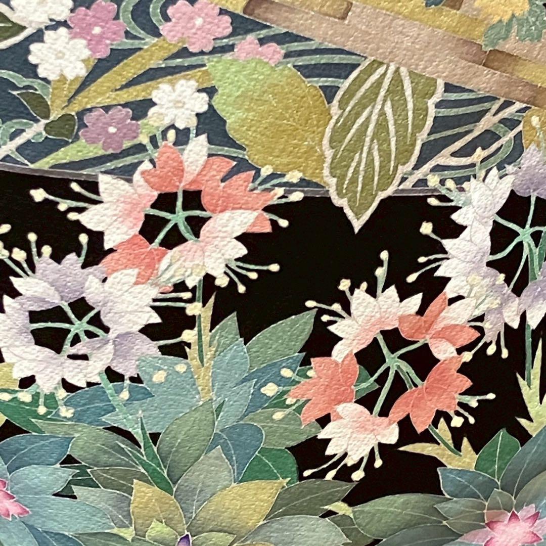 4882# Japanese Tomesode Kimono Vintage Womens Silk Fabric Robe Kimono only sold